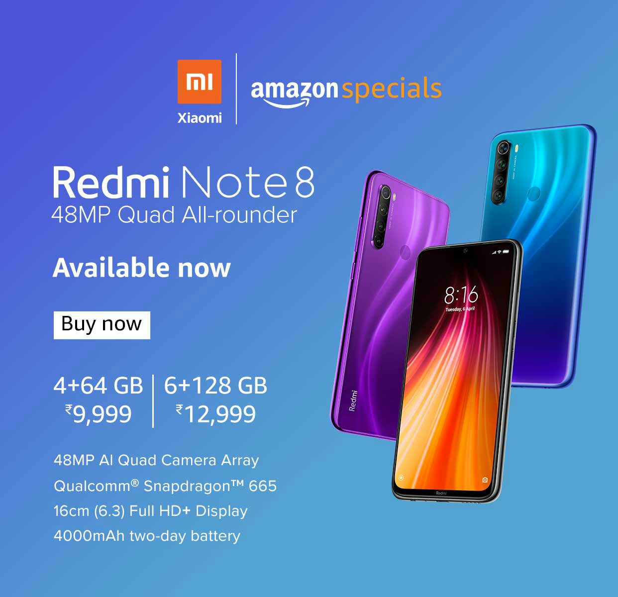 Redmi Note 8 Buy till stocks last !
